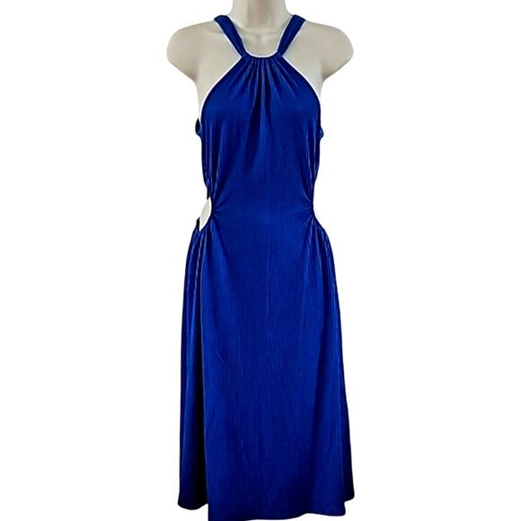 Caution to the Wind Royal Blue Halter Dress with Side Cut-Outs - Size Small NWOT - Picture 2 of 7